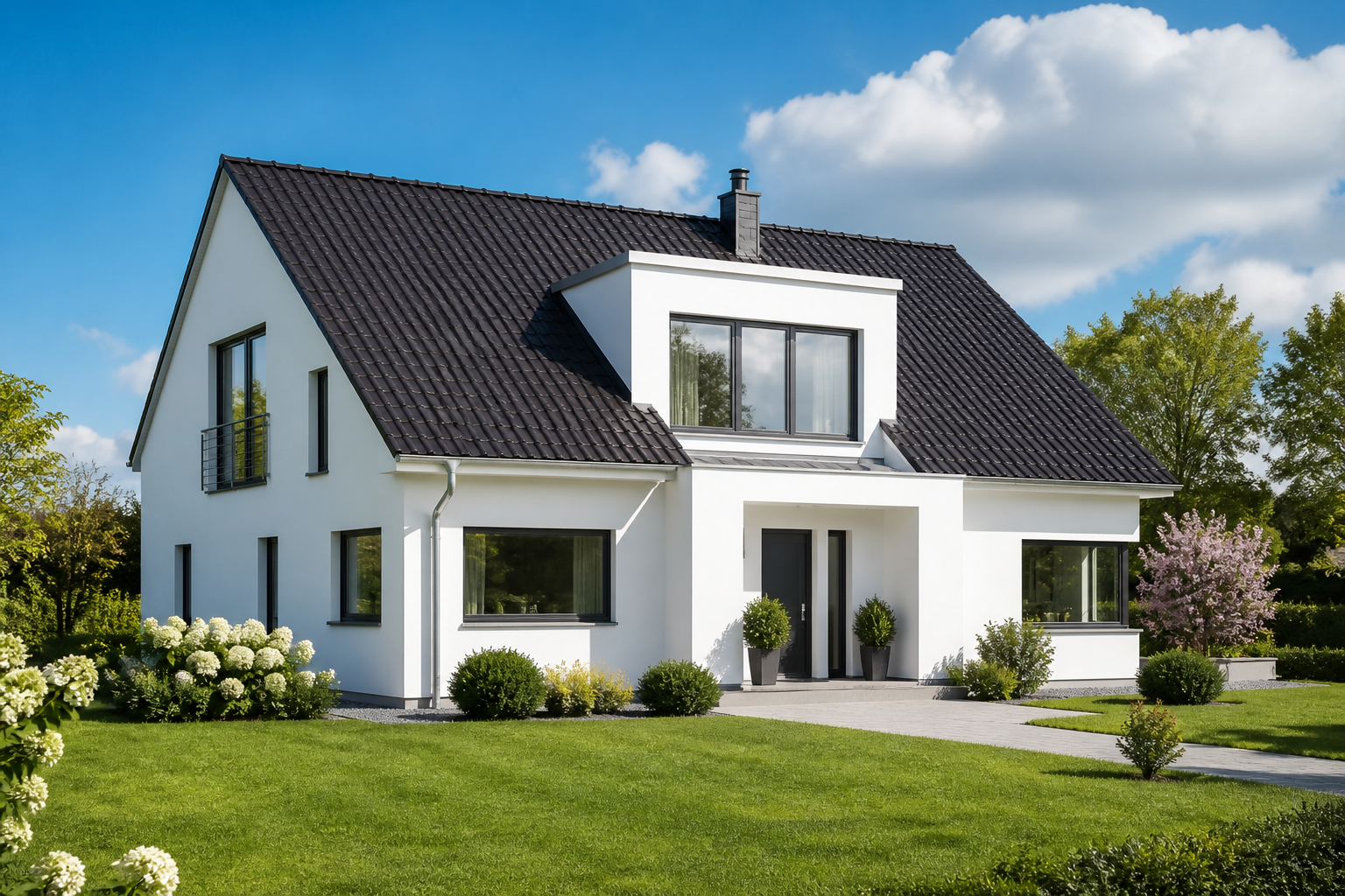 Freundliches Einfamilienhaus mit Photovoltaik-Anlage auf dem Dach