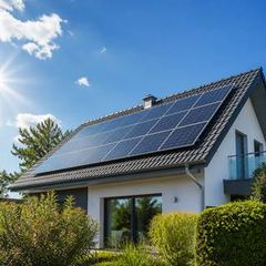 Solaranlage auf einem Haus – KI-generiertes Bild